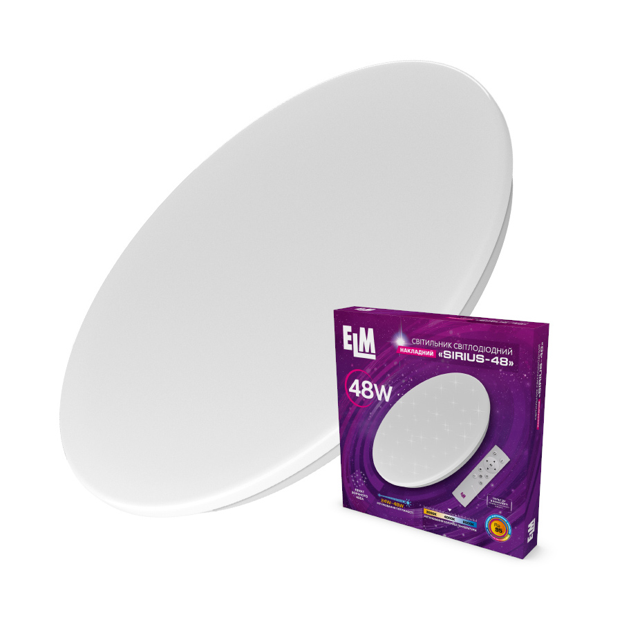 Світильник накладний з пультом ДК ELM Sirius 48W 3000-6500К IP20